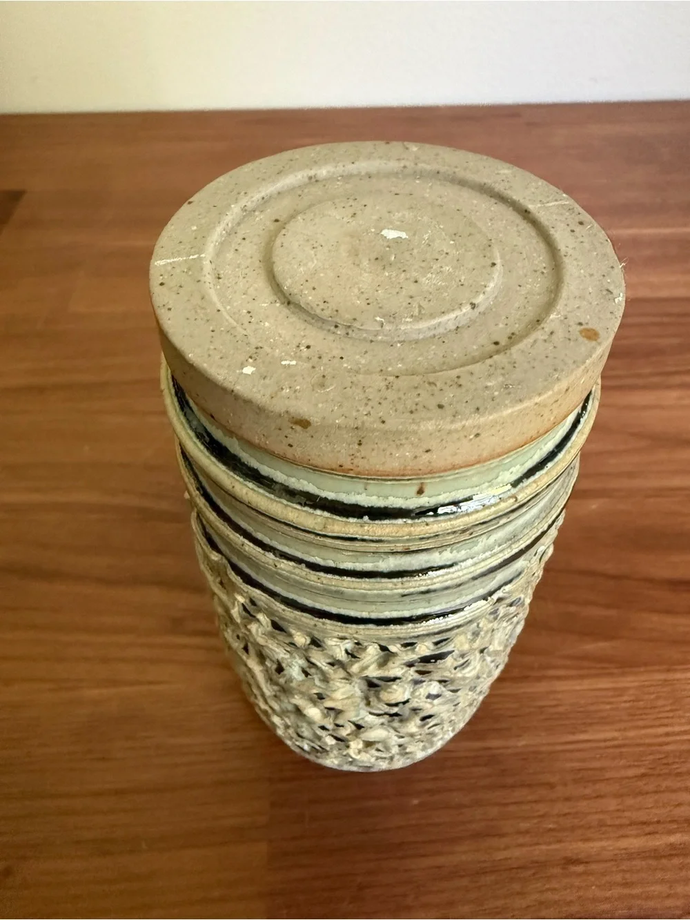 Vintage Jasba Keramik Vase Brutalist Textured Relief West German Pottery